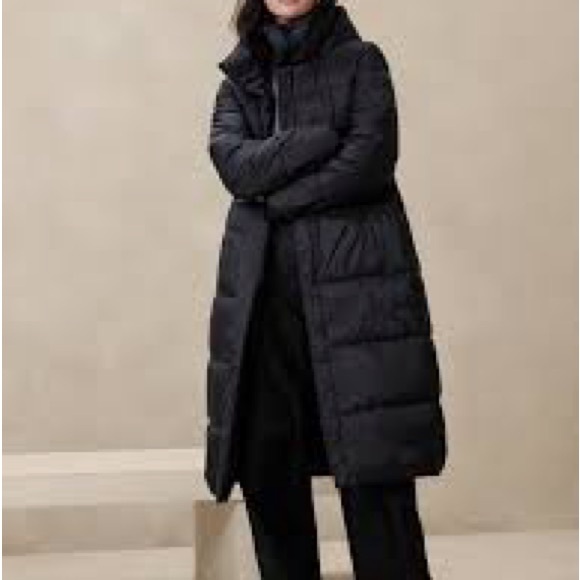 Banana Republic Jackets & Blazers - Banana republic black hooded puffer winter down coat/ jacket